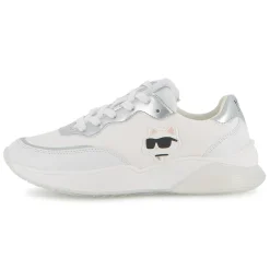Online KARL LAGERFELD KIDS Baskets à lacets avec badge BLANC