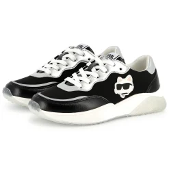 Hot KARL LAGERFELD KIDS Baskets à lacets avec badge BLACK
