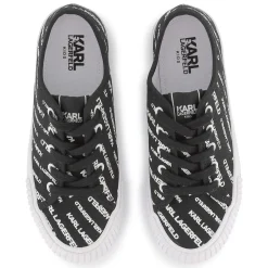 New KARL LAGERFELD KIDS Baskets à lacets imprimé siglé BLACK