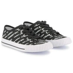 New KARL LAGERFELD KIDS Baskets à lacets imprimé siglé BLACK