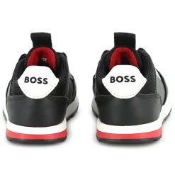 Clearance BOSS Baskets avec cuir à lacets BLACK