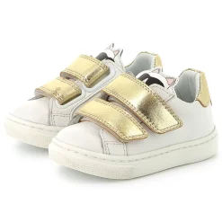 Hot KARL LAGERFELD KIDS Baskets en cuir à fermeture par bandes auto aggrip BLANC