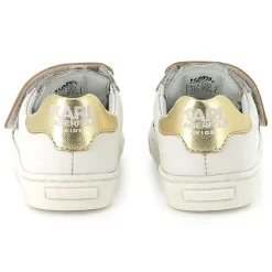 Hot KARL LAGERFELD KIDS Baskets en cuir à fermeture par bandes auto aggrip BLANC