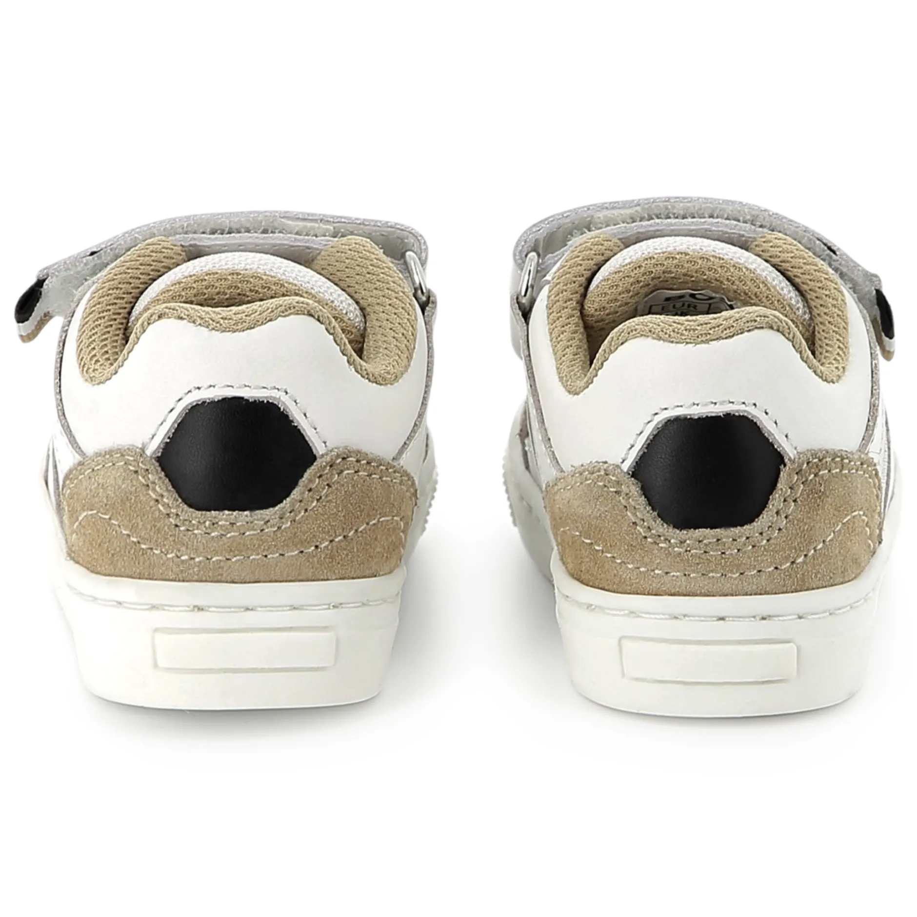 Outlet BOSS Baskets en cuir à fermeture par bandes auto aggrip BLANC