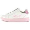 Outlet KARL LAGERFELD KIDS Baskets en cuir à lacets BLANC
