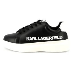 Clearance KARL LAGERFELD KIDS Baskets en cuir à lacets BLACK