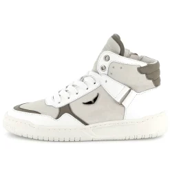 Discount ZADIG & VOLTAIRE Baskets en cuir à lacets BLANC GRIS