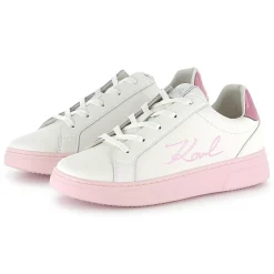Outlet KARL LAGERFELD KIDS Baskets en cuir à lacets BLANC