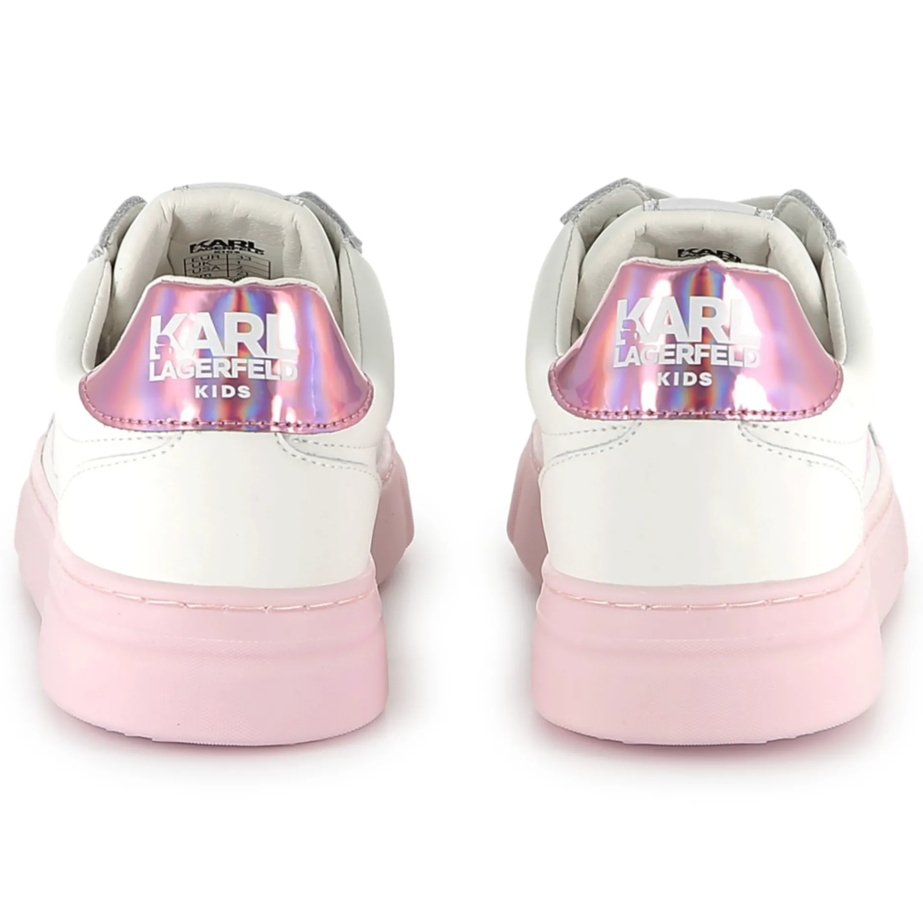 Outlet KARL LAGERFELD KIDS Baskets en cuir à lacets BLANC
