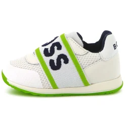 Online BOSS Baskets en cuir et maille ajourée BLANC