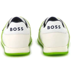 Online BOSS Baskets en cuir et maille ajourée BLANC