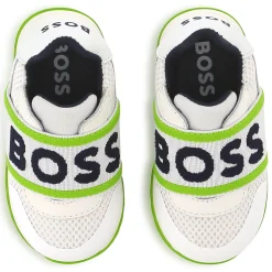 Online BOSS Baskets en cuir et maille ajourée BLANC