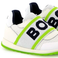 Online BOSS Baskets en cuir et maille ajourée BLANC