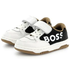 Hot BOSS Baskets en cuir fermeture par bandes auto aggripan BLANC