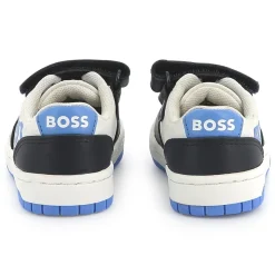 Hot BOSS Baskets en cuir fermeture par bandes auto aggripan BLEU CARGO