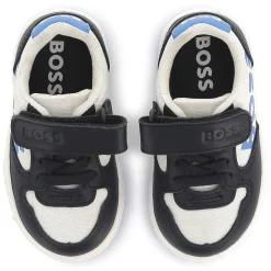 Hot BOSS Baskets en cuir fermeture par bandes auto aggripan BLEU CARGO