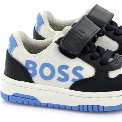 Hot BOSS Baskets en cuir fermeture par bandes auto aggripan BLEU CARGO