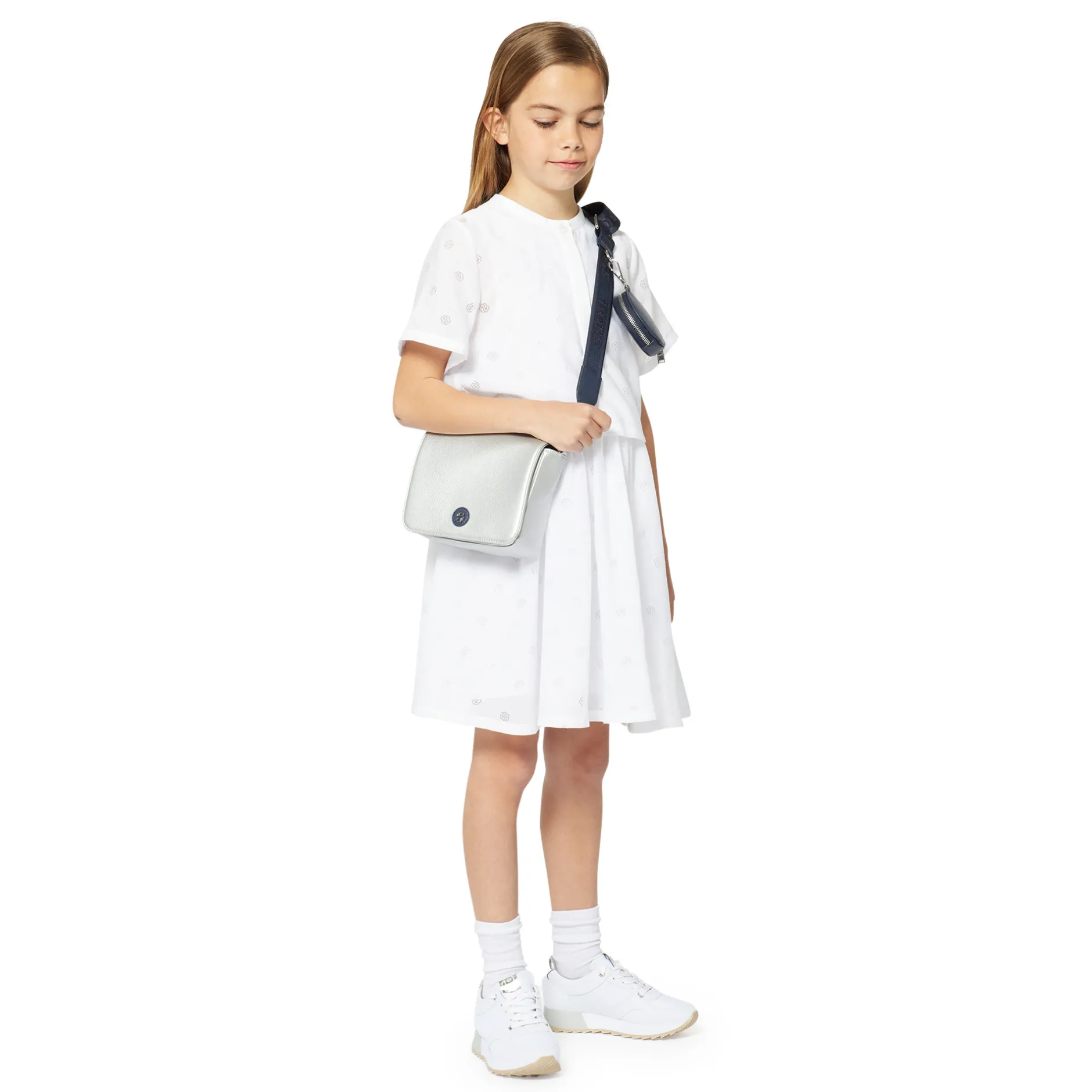 Outlet BOSS Baskets lacées bimatière BLANC