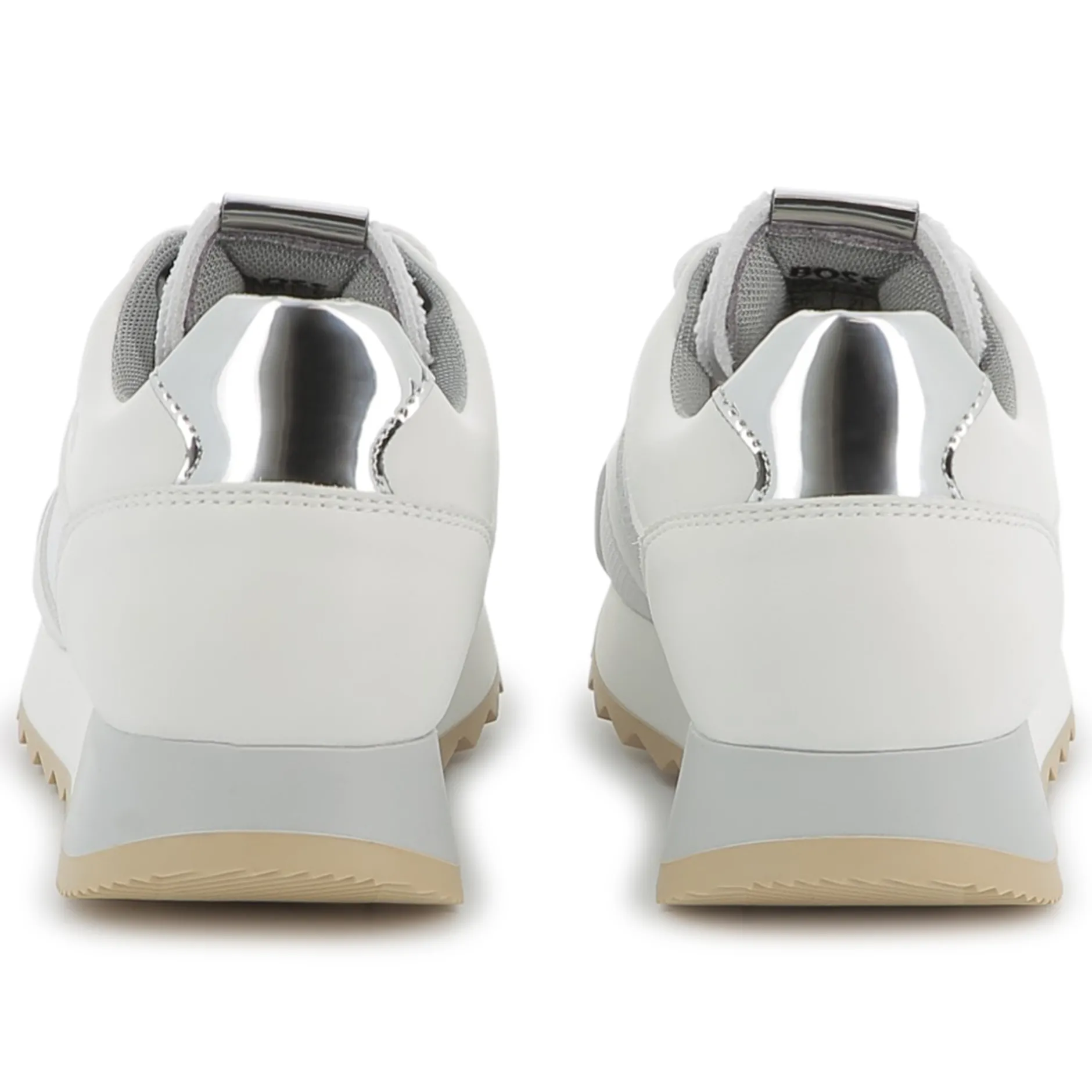 Outlet BOSS Baskets lacées bimatière BLANC