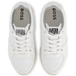 Outlet BOSS Baskets lacées bimatière BLANC