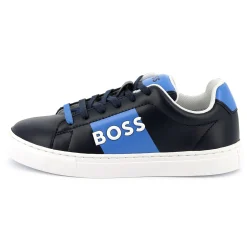 Clearance BOSS Baskets lacées en cuir BLEU CARGO
