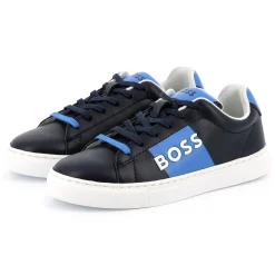 Clearance BOSS Baskets lacées en cuir BLEU CARGO