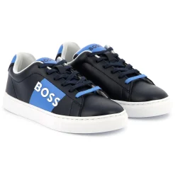 Clearance BOSS Baskets lacées en cuir BLEU CARGO