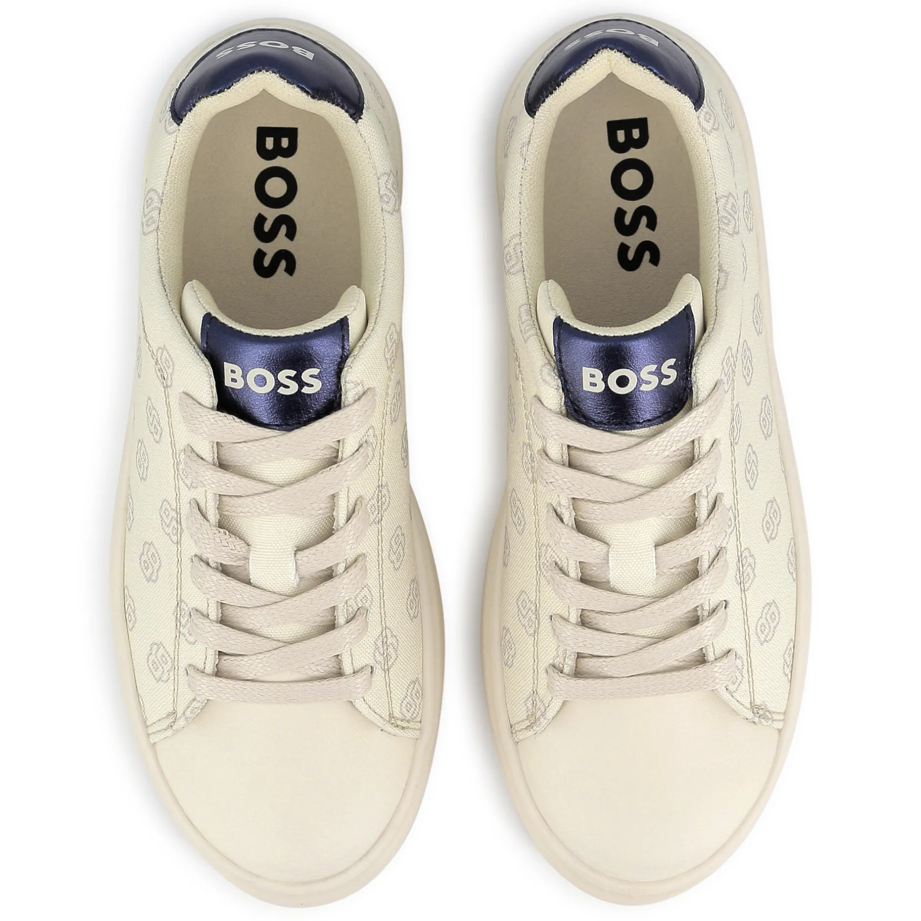 Outlet BOSS Baskets lacées en toile VANILLE
