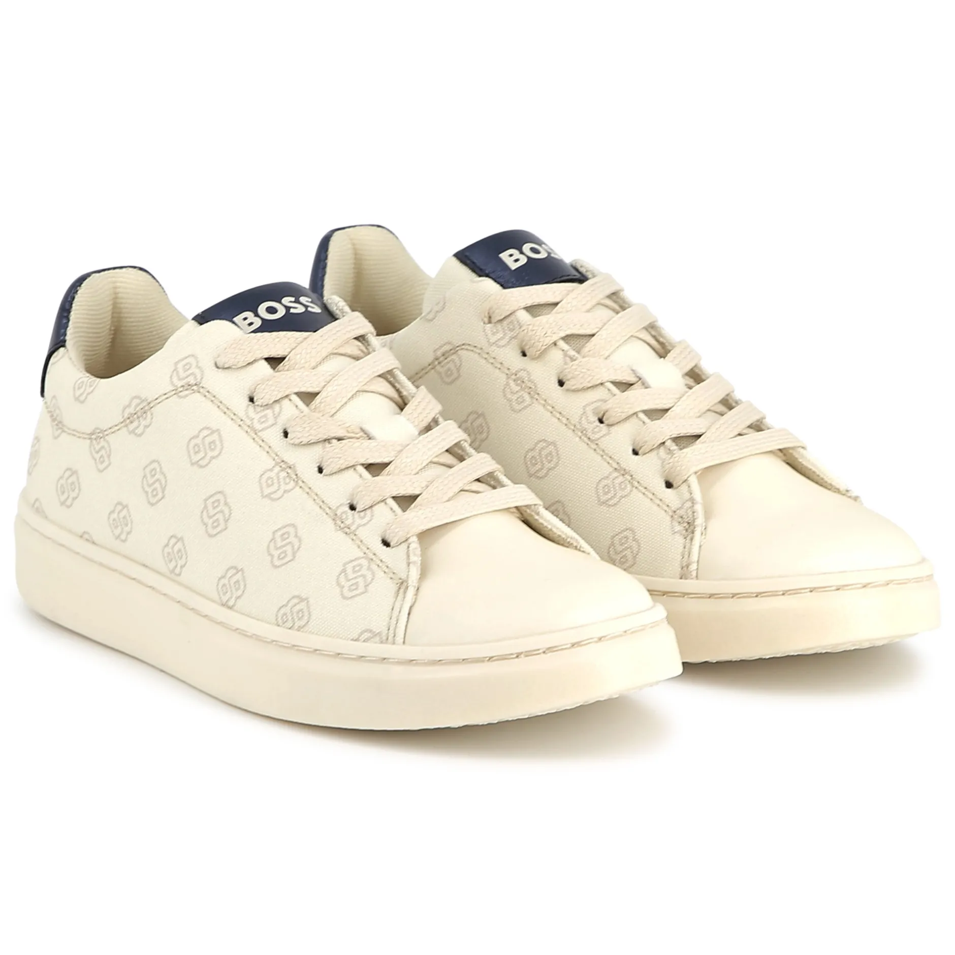 Outlet BOSS Baskets lacées en toile VANILLE