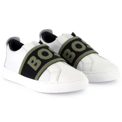 Clearance BOSS Baskets élastiquées bimatières BLANC
