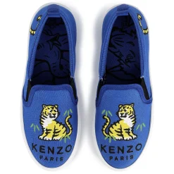 Best KENZO KIDS Baskets élastiquées en toile WAVE BLUE