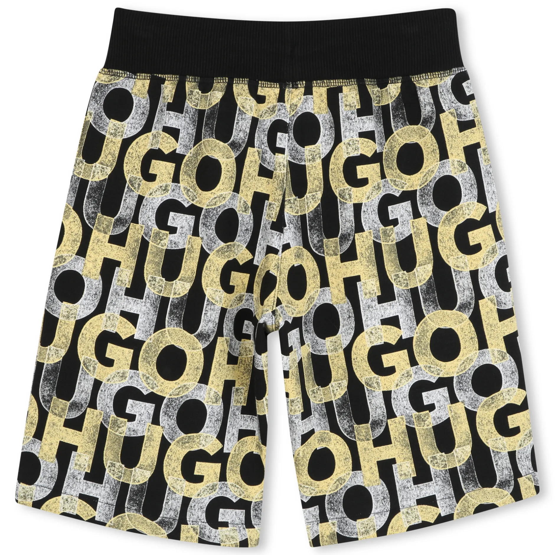 Outlet HUGO Bermuda de jogging en molleton NOIR JAUNE