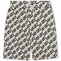 Fashion KENZO KIDS Bermuda de jogging imprimé OFFWHITE