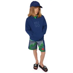 Best HUGO Bermuda de jogging imprimé MARINE VERT