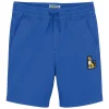 Outlet KENZO KIDS Bermuda en coton avec badge WAVE BLUE