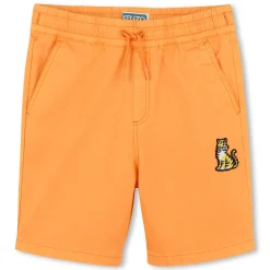 Clearance KENZO KIDS Bermuda en coton avec badge ORANGE