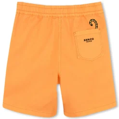 Clearance KENZO KIDS Bermuda en coton avec badge ORANGE