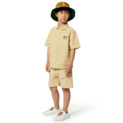 New KENZO KIDS Bermuda en coton avec broderie CORDE