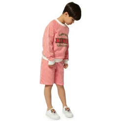 Fashion KENZO KIDS Bermuda en coton rayé ROUGE VIF