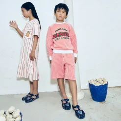 Fashion KENZO KIDS Bermuda en coton rayé ROUGE VIF