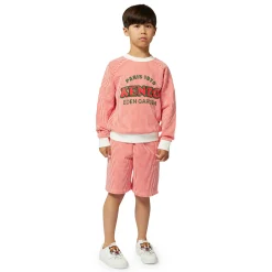 Fashion KENZO KIDS Bermuda en coton rayé ROUGE VIF