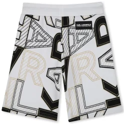 Outlet KARL LAGERFELD KIDS Bermuda imprimé BLANC NOIR