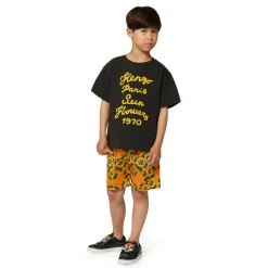 Discount KENZO KIDS Bermuda imprimé satin de coton ORANGE