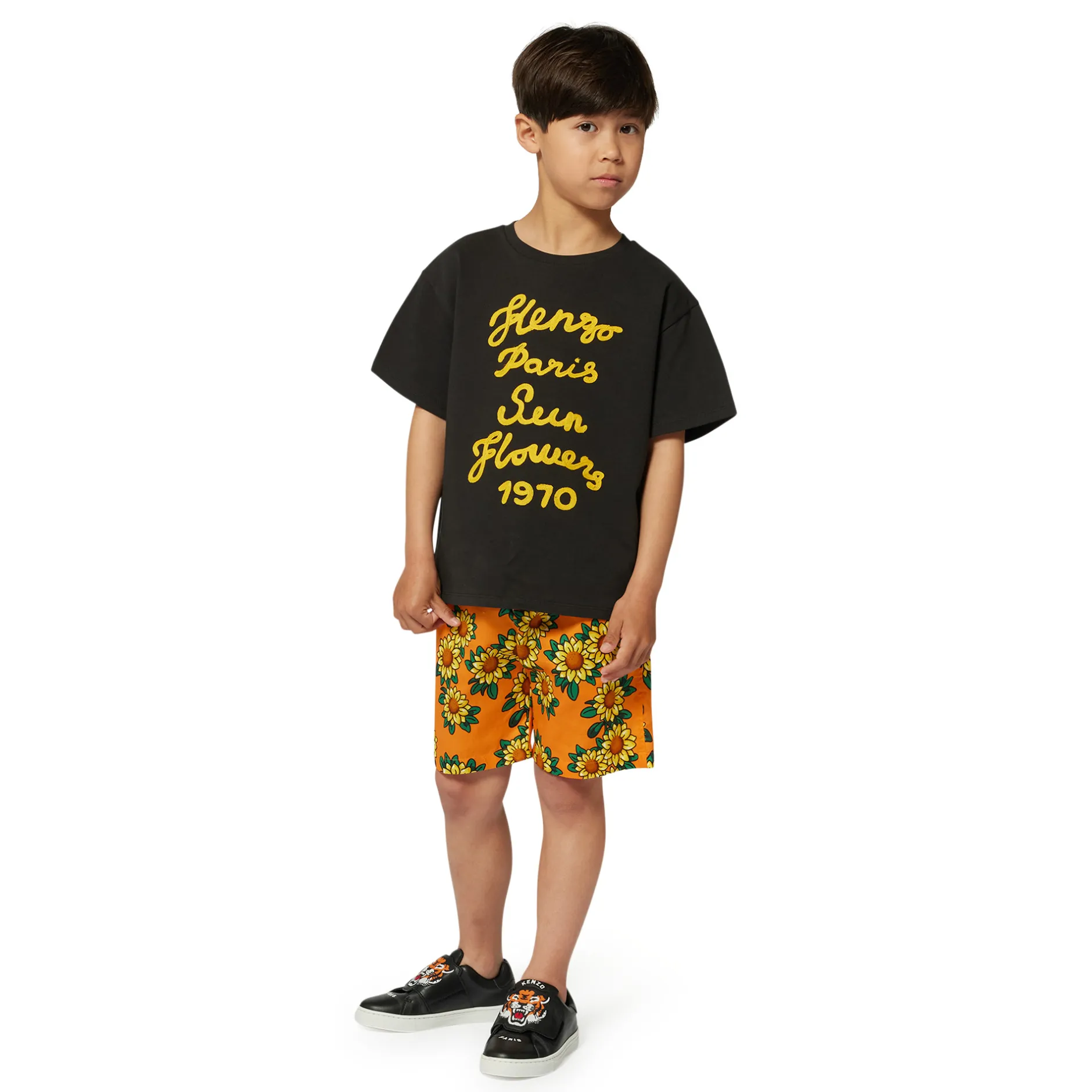 Discount KENZO KIDS Bermuda imprimé satin de coton ORANGE