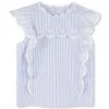 Clearance CHLOE Blouse à manches volantées BLANC BLEU