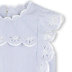 Clearance CHLOE Blouse à manches volantées BLANC BLEU