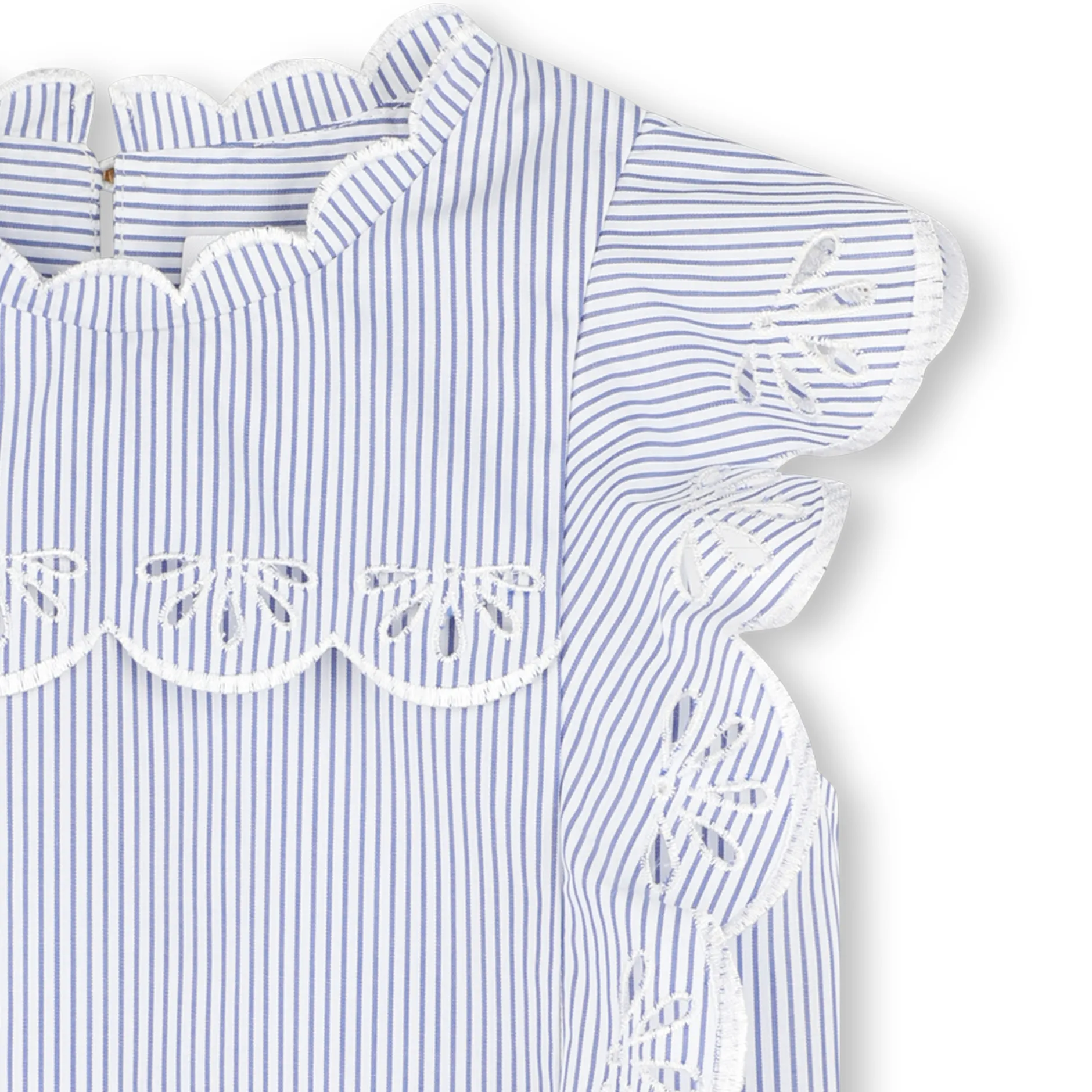 Clearance CHLOE Blouse à manches volantées BLANC BLEU