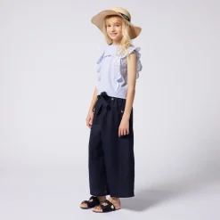 Clearance CHLOE Blouse à manches volantées BLANC BLEU