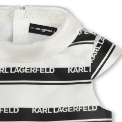 Clearance KARL LAGERFELD KIDS Blouse à rayures siglées ECRU NOIR