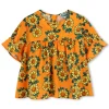 Fashion KENZO KIDS Blouse en satin de coton ORANGE